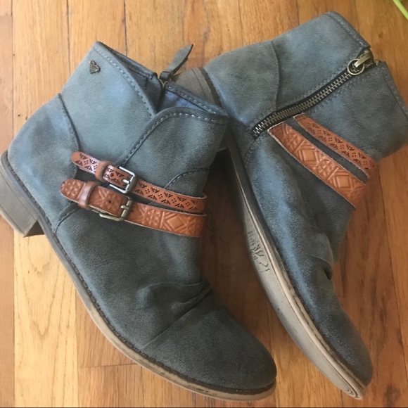SOLD Grey Suede Roxy Ankle Booties - Picture 5 of 6